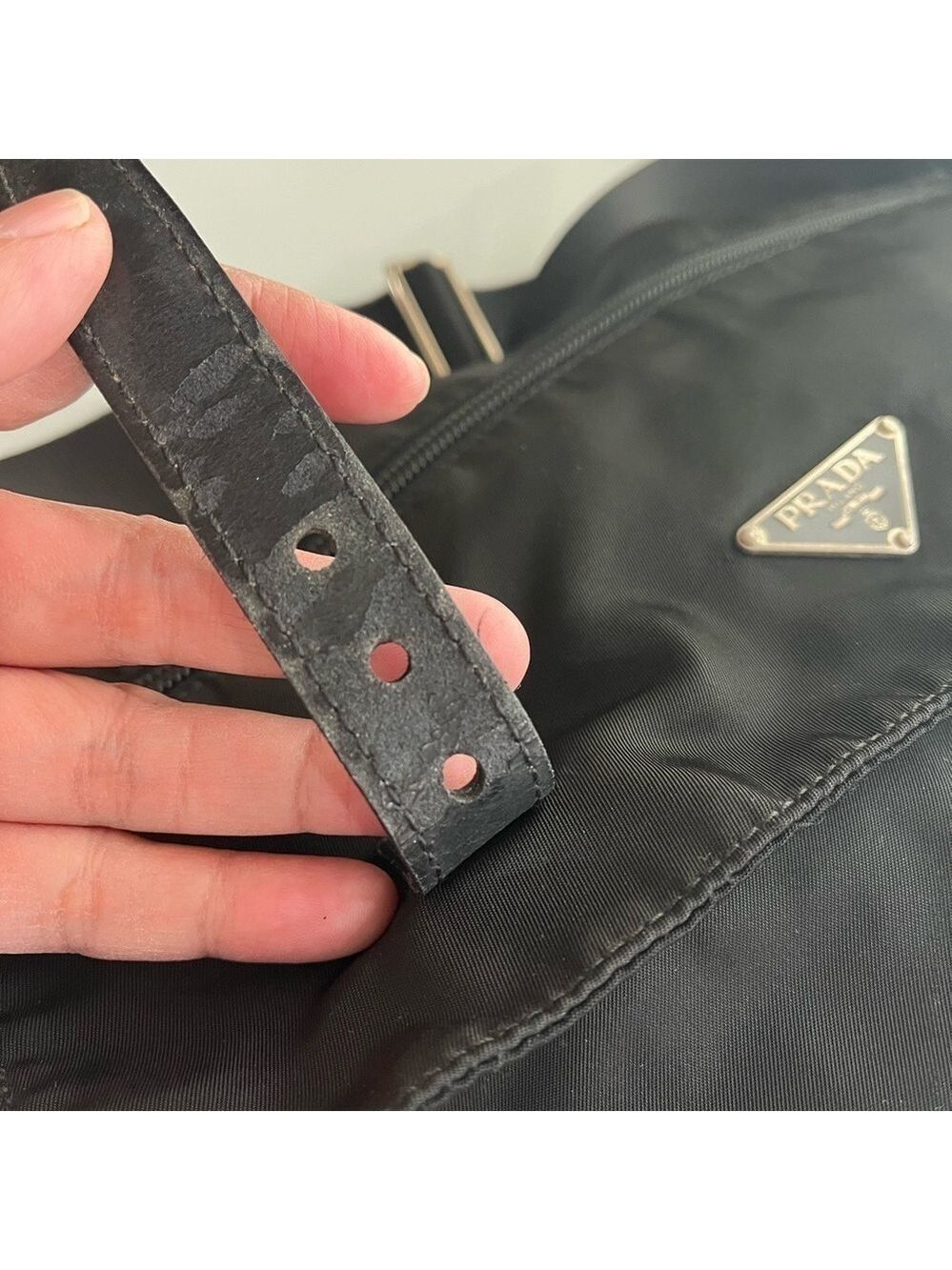 Prada Black Nylon Crossbody Messenger with Buckle Detail - Picture 10 of 16